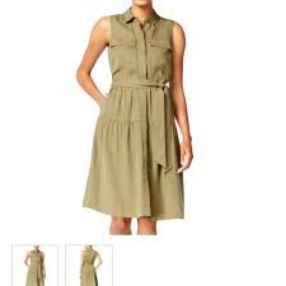 Maison Jules Utility-Pocket Button Front Dress